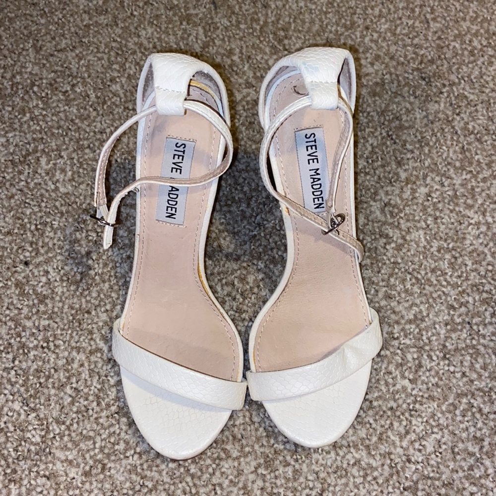 Steve Madden White Strappy Heels